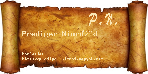 Prediger Nimród névjegykártya